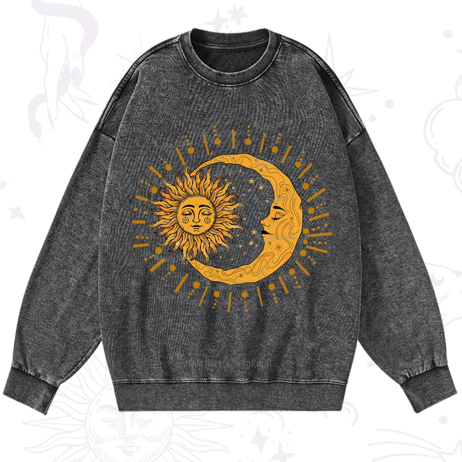 Purplehecate Solar & Lunar Spirit Washed Sweatshirt
