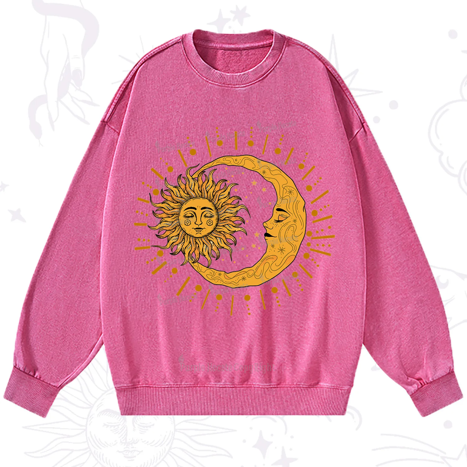 Purplehecate Solar & Lunar Spirit Washed Sweatshirt