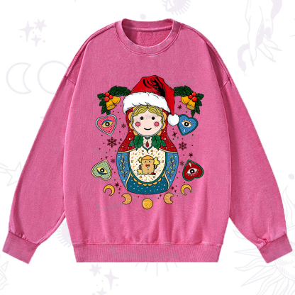 Purplehecate Christmas Nesting Doll Washed Sweatshirt