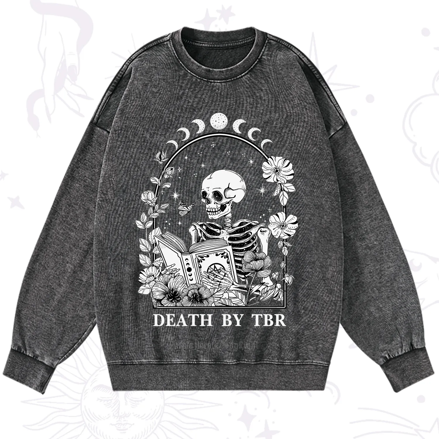 Purplehecate Death By TBR Washed Sweatshirt