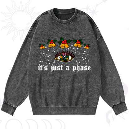 Purplehecate Christmas It's Just A Phase Washed Sweatshirt