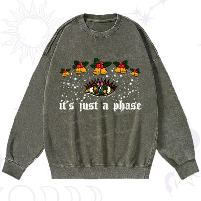 Purplehecate Christmas It's Just A Phase Washed Sweatshirt