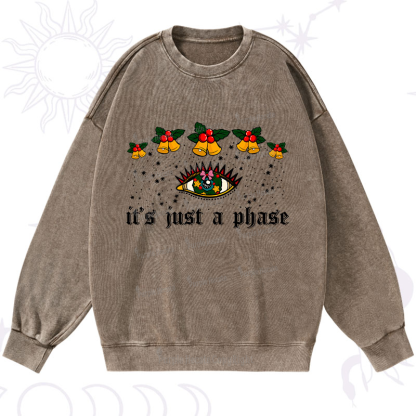 Purplehecate Christmas It's Just A Phase Washed Sweatshirt