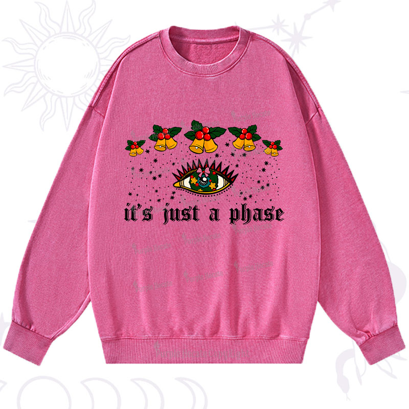 Purplehecate Christmas It's Just A Phase Washed Sweatshirt