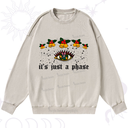 Purplehecate Christmas It's Just A Phase Washed Sweatshirt