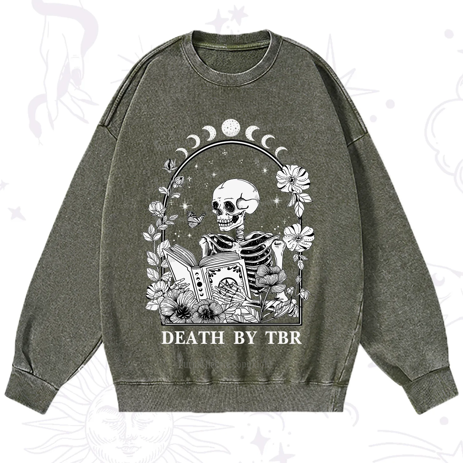 Purplehecate Death By TBR Washed Sweatshirt