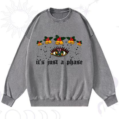 Purplehecate Christmas It's Just A Phase Washed Sweatshirt