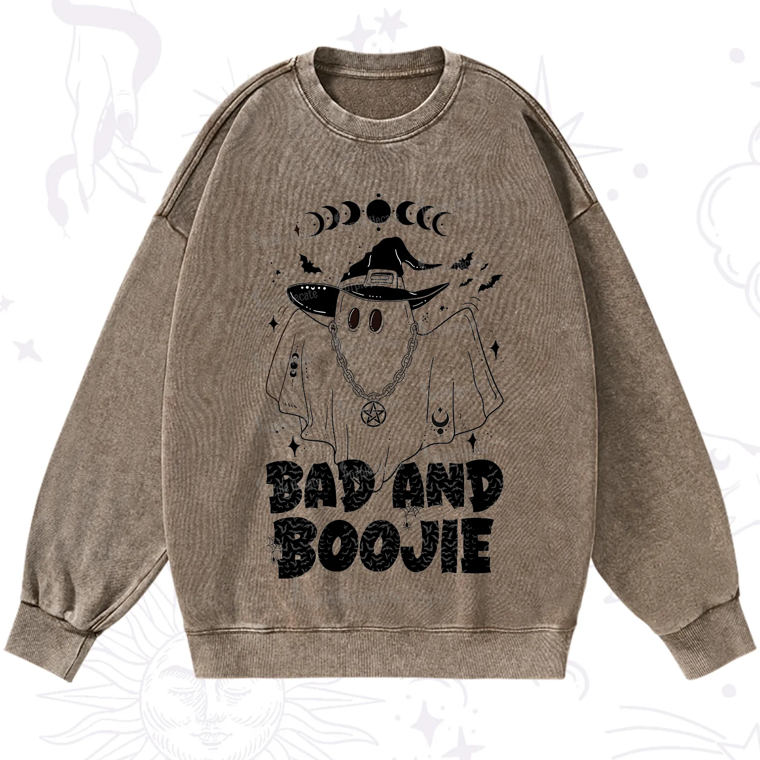 Purplehecate Bad and Boo Jee Halloween Washed Sweatshirt
