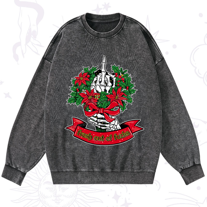 Purplehecate Christmas Fresh Out Of Fuck Washed Sweatshirt