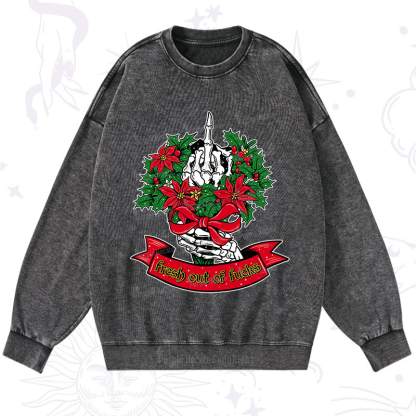 Purplehecate Christmas Fresh Out Of Fuck Washed Sweatshirt