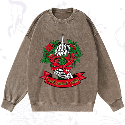 Purplehecate Christmas Fresh Out Of Fuck Washed Sweatshirt