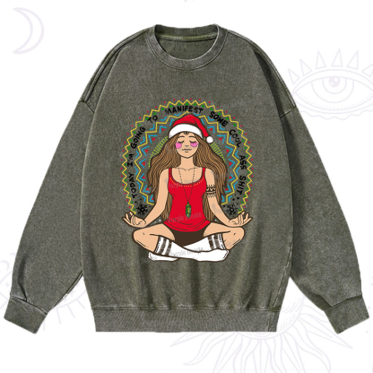 Purplehecate Christmas Today I'm Going To Manifest Washed Sweatshirt