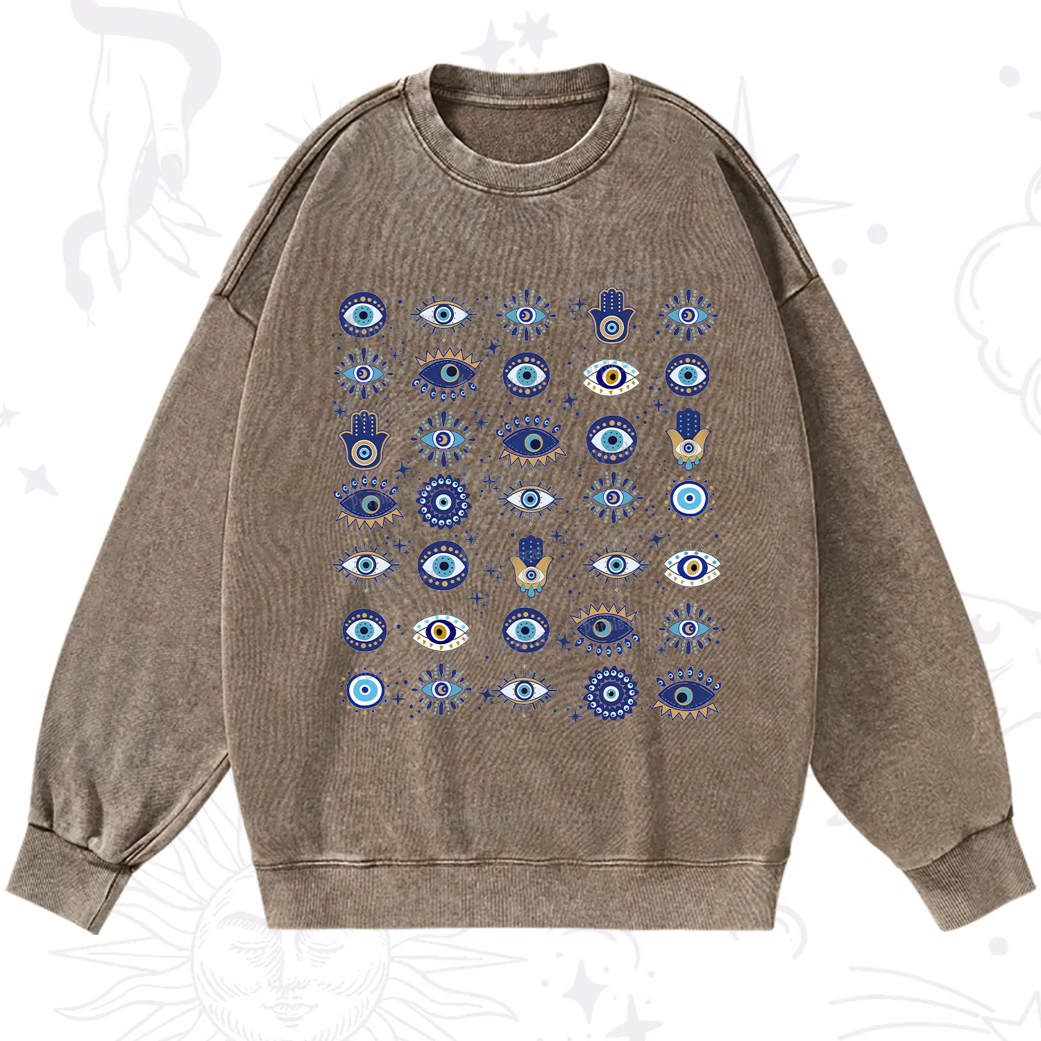 Purplehecate Evil Eye Protection Washed Sweatshirt