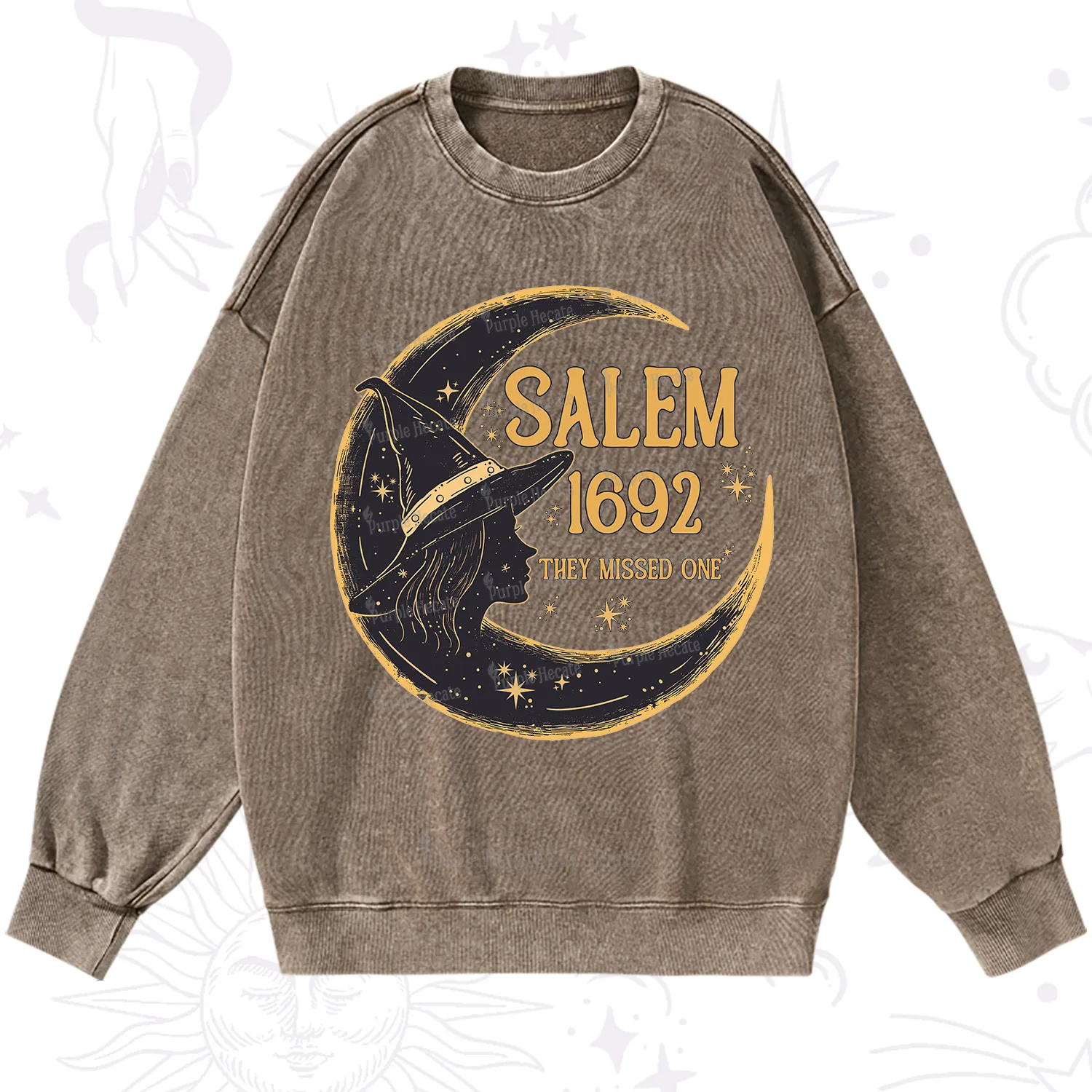 Purplehecate 1692 Salem Witch Washed Sweatshirt