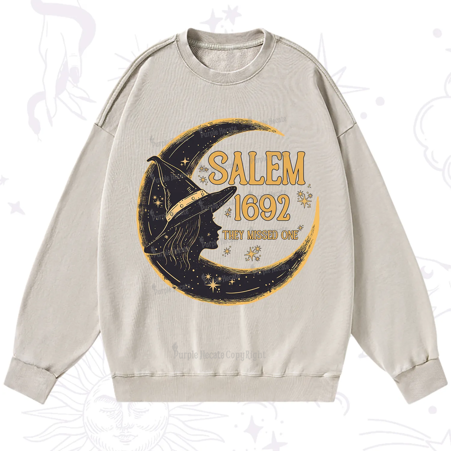 Purplehecate 1692 Salem Witch Washed Sweatshirt