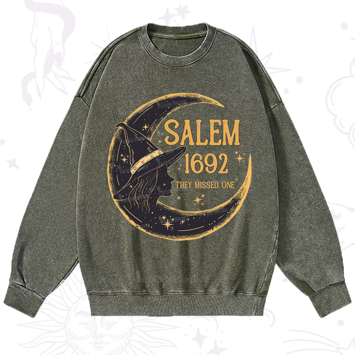 Purplehecate 1692 Salem Witch Washed Sweatshirt