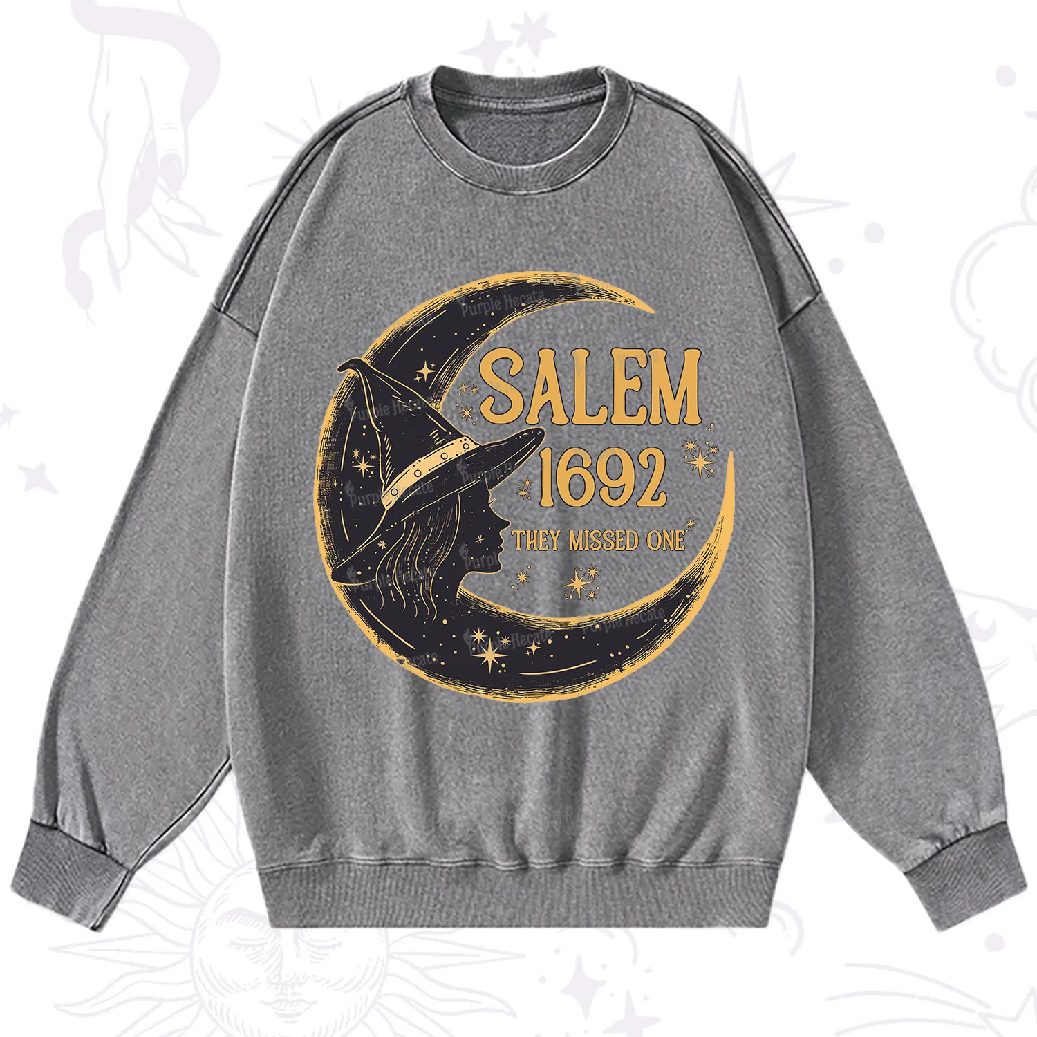 Purplehecate 1692 Salem Witch Washed Sweatshirt