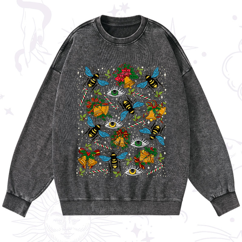 Purplehecate Christmas The Bee's Knees Washed Sweatshirt