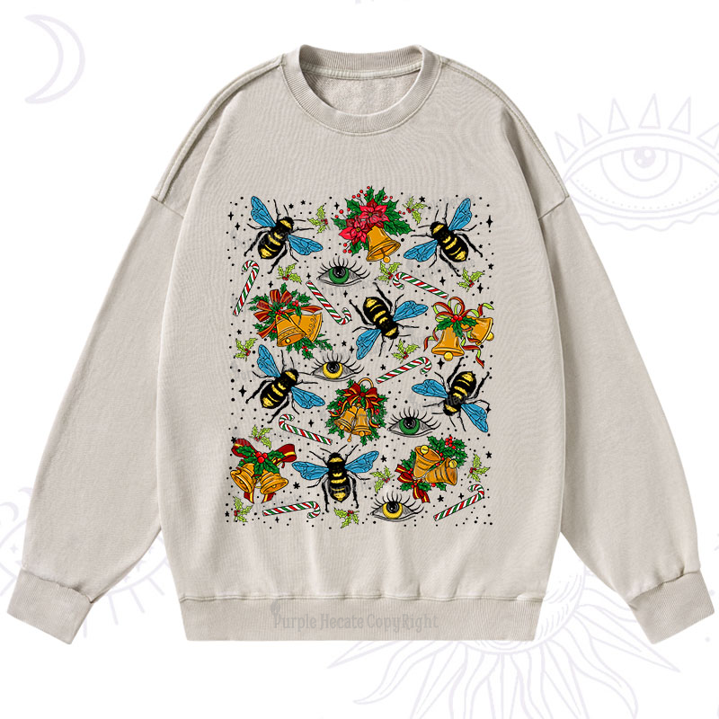 Purplehecate Christmas The Bee's Knees Washed Sweatshirt