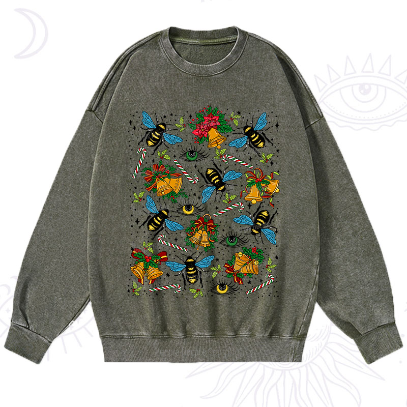 Purplehecate Christmas The Bee's Knees Washed Sweatshirt