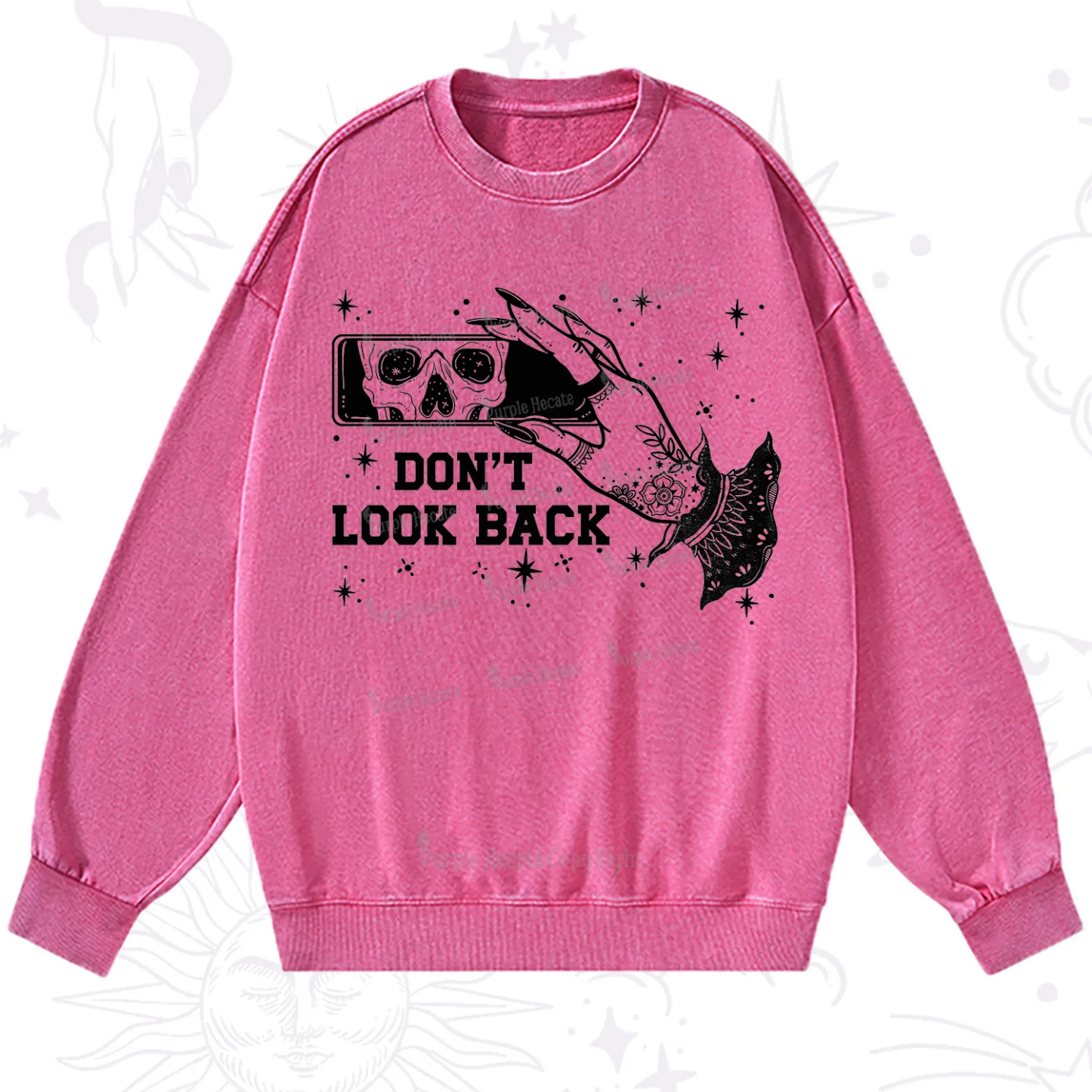 Purplehecate Don't Look Back Washed Sweatshirt