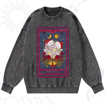Purplehecate Christmas The Lovers Tarot Washed Sweatshirt