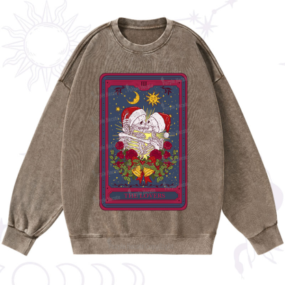 Purplehecate Christmas The Lovers Tarot Washed Sweatshirt