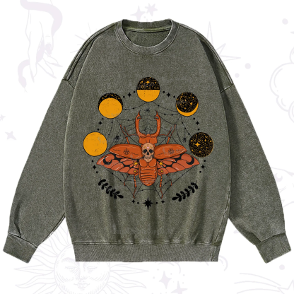 Purplehecate Lunar Web Death Beetle Washed Sweatshirt