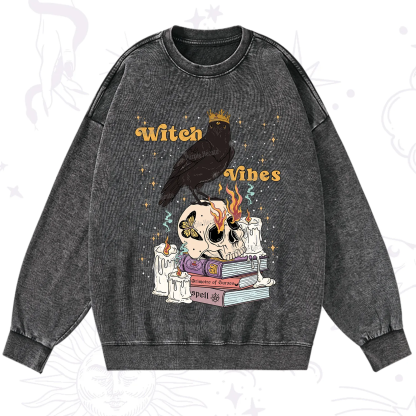 Purplehecate Witch Vibes Washed Sweatshirt