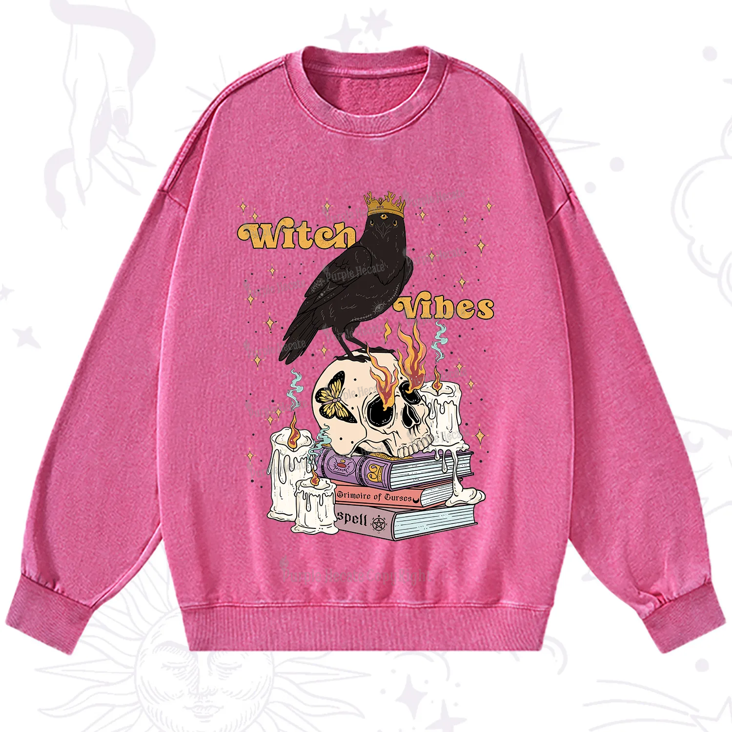 Purplehecate Witch Vibes Washed Sweatshirt