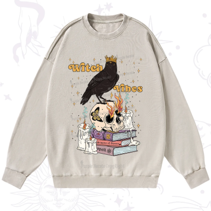 Purplehecate Witch Vibes Washed Sweatshirt