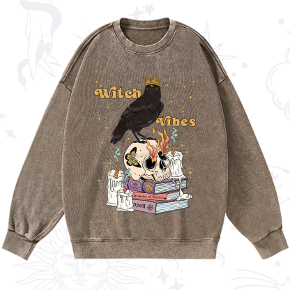 Purplehecate Witch Vibes Washed Sweatshirt