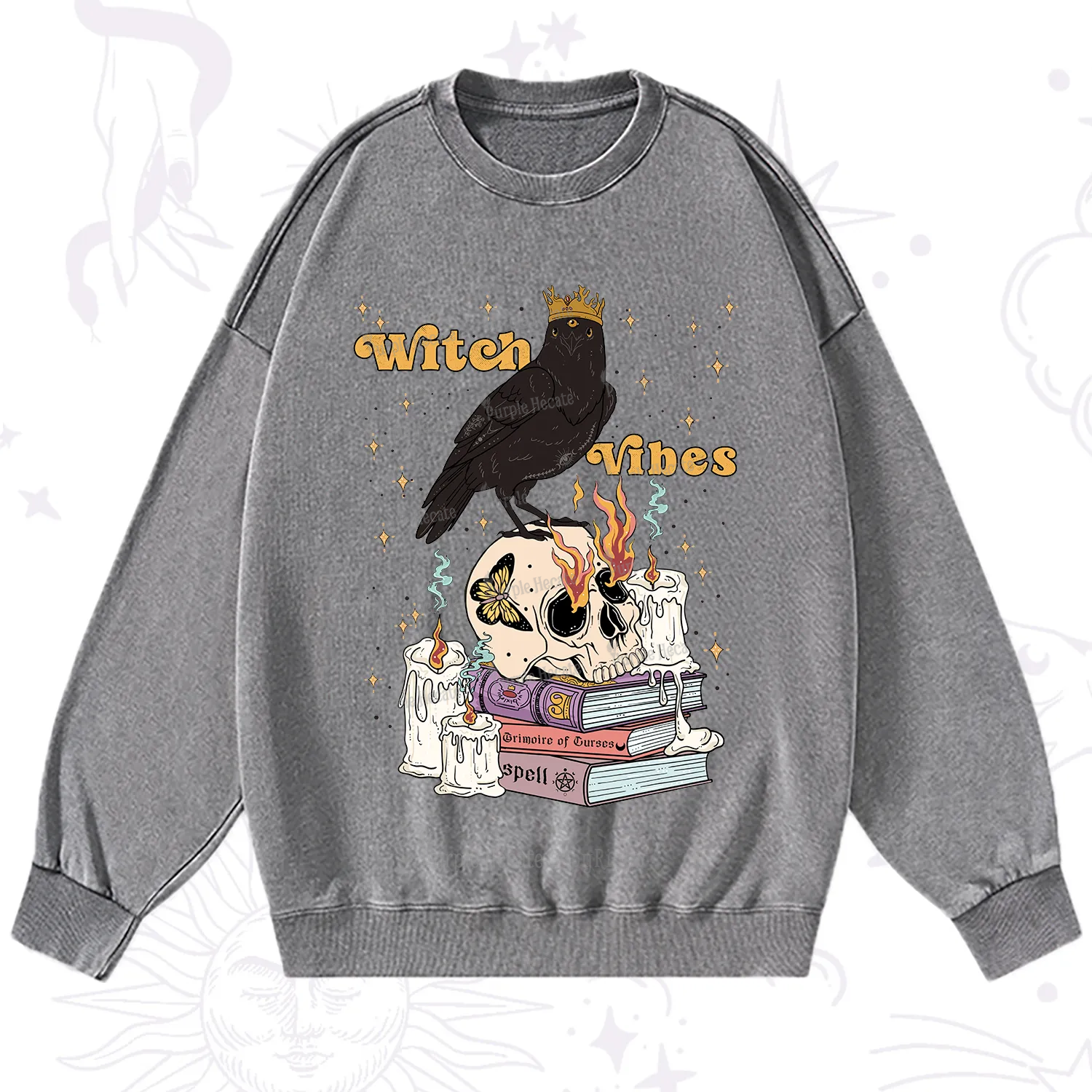 Purplehecate Witch Vibes Washed Sweatshirt