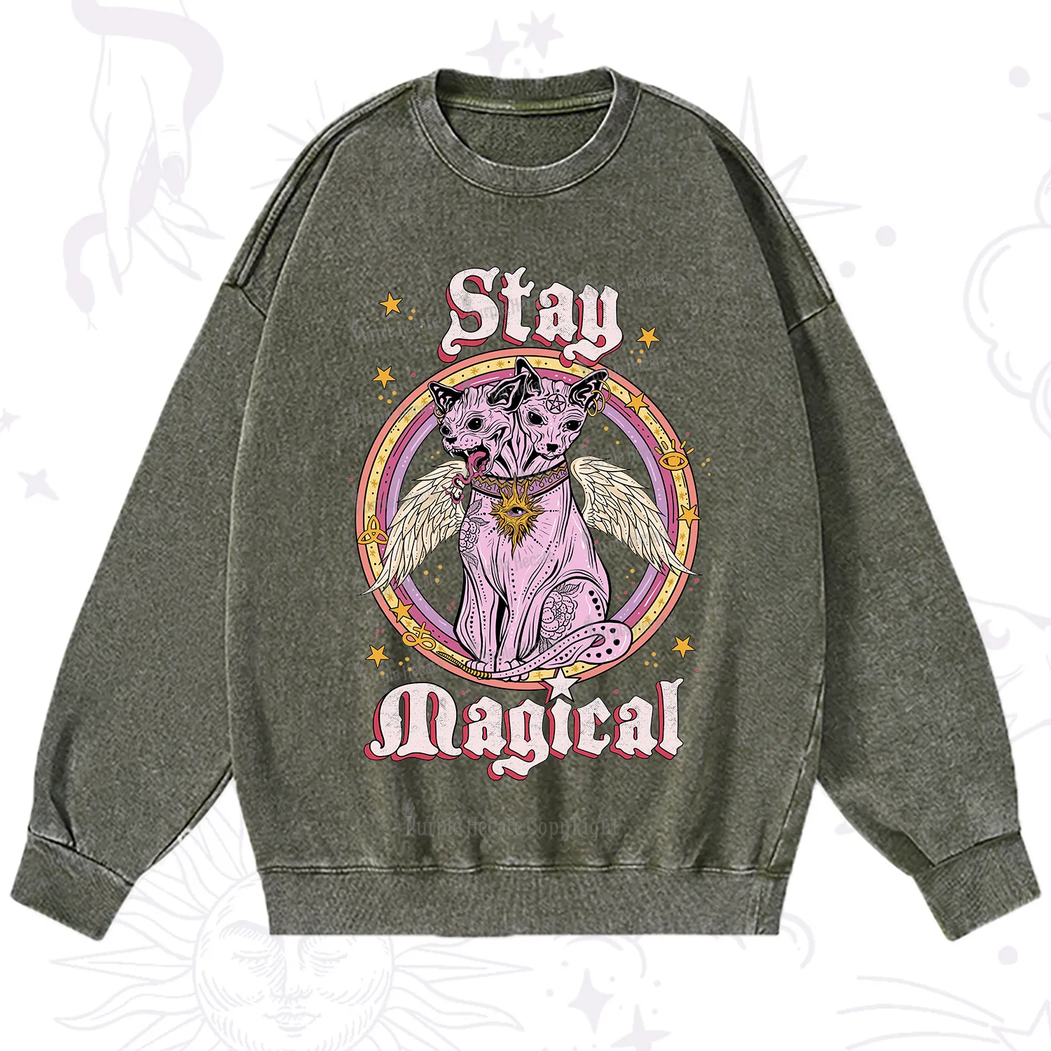Purplehecate Stay Magical Washed Sweatshirt