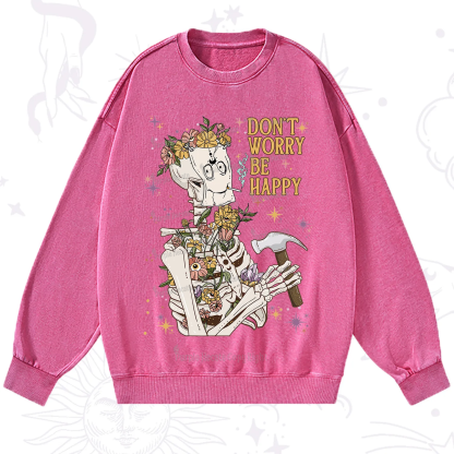 Purplehecate Don't Worry Be Happy Washed Sweatshirt