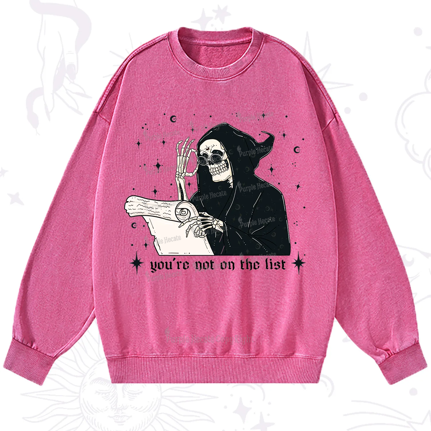 Purplehecate You're Not On The List Washed Sweatshirt