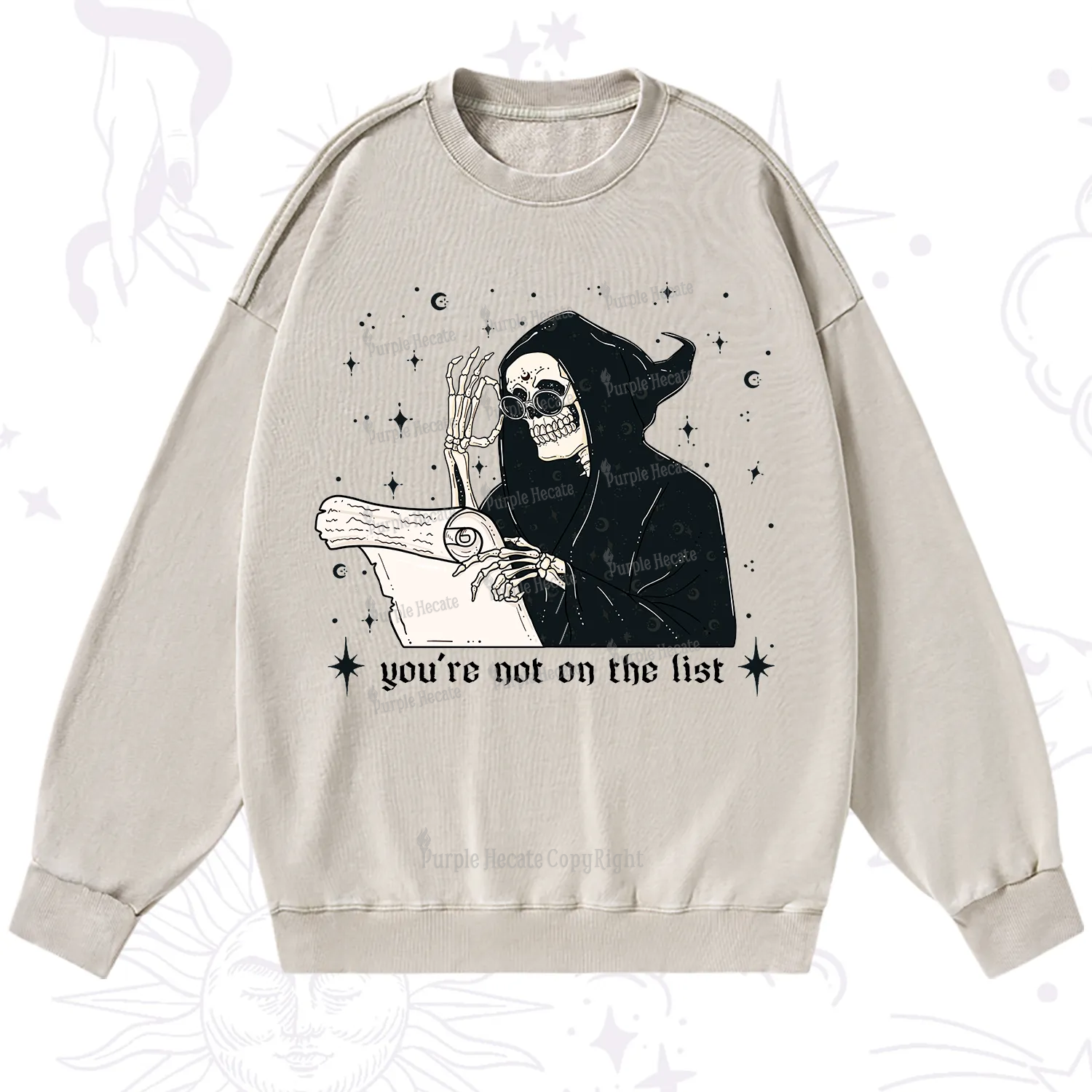 Purplehecate You're Not On The List Washed Sweatshirt