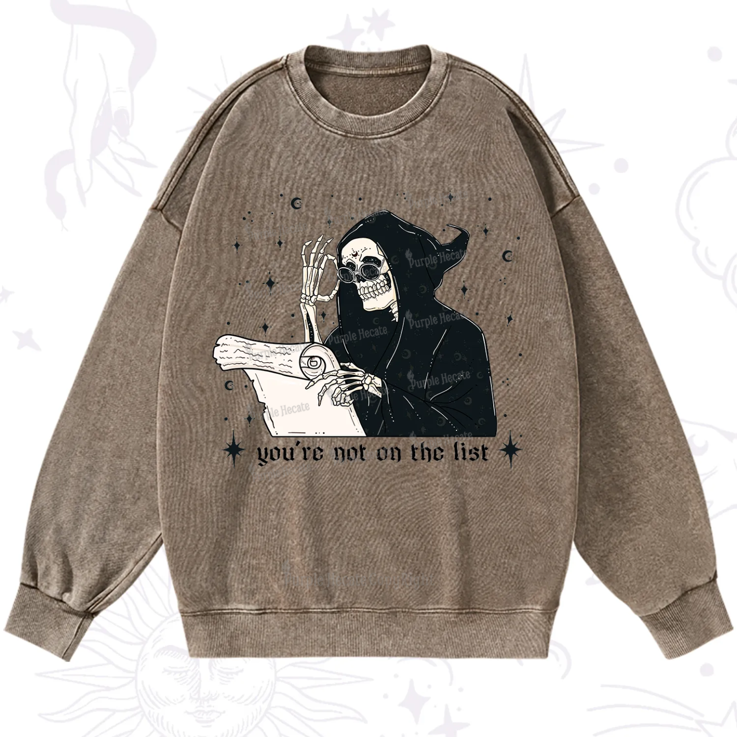 Purplehecate You're Not On The List Washed Sweatshirt