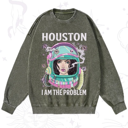 Purplehecate Houston I am the problem Washed Sweatshirt