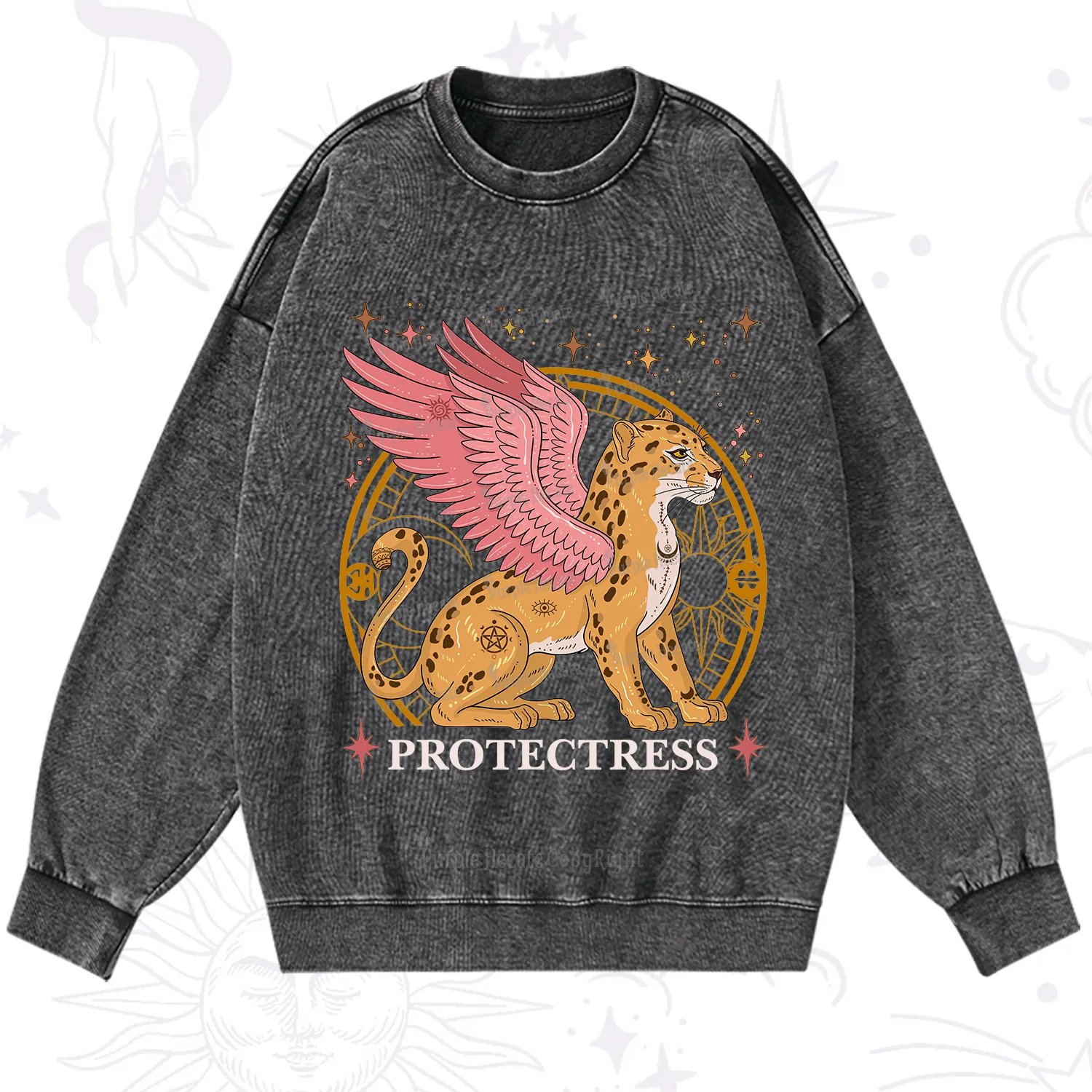 Purplehecate Celestial Protectress Washed Sweatshirt