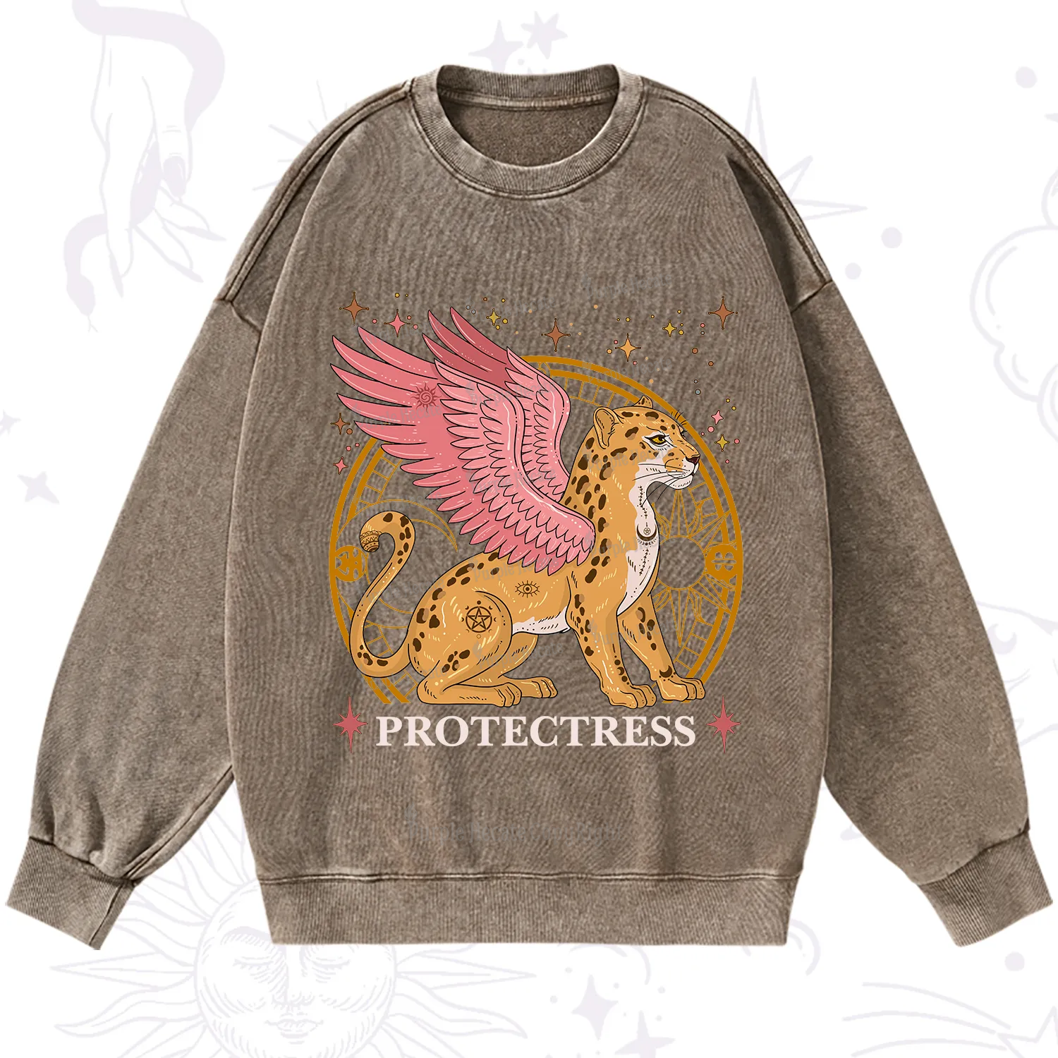 Purplehecate Celestial Protectress Washed Sweatshirt