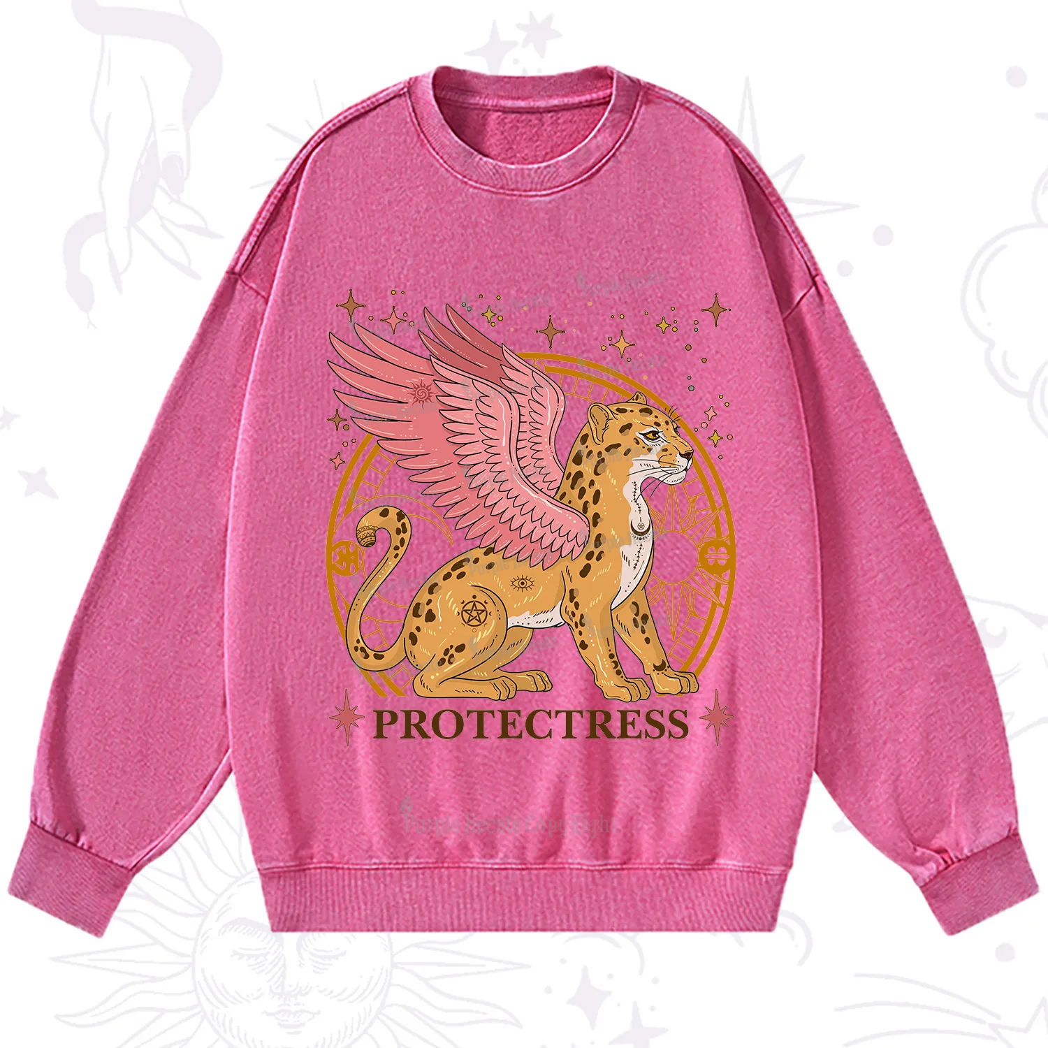 Purplehecate Celestial Protectress Washed Sweatshirt