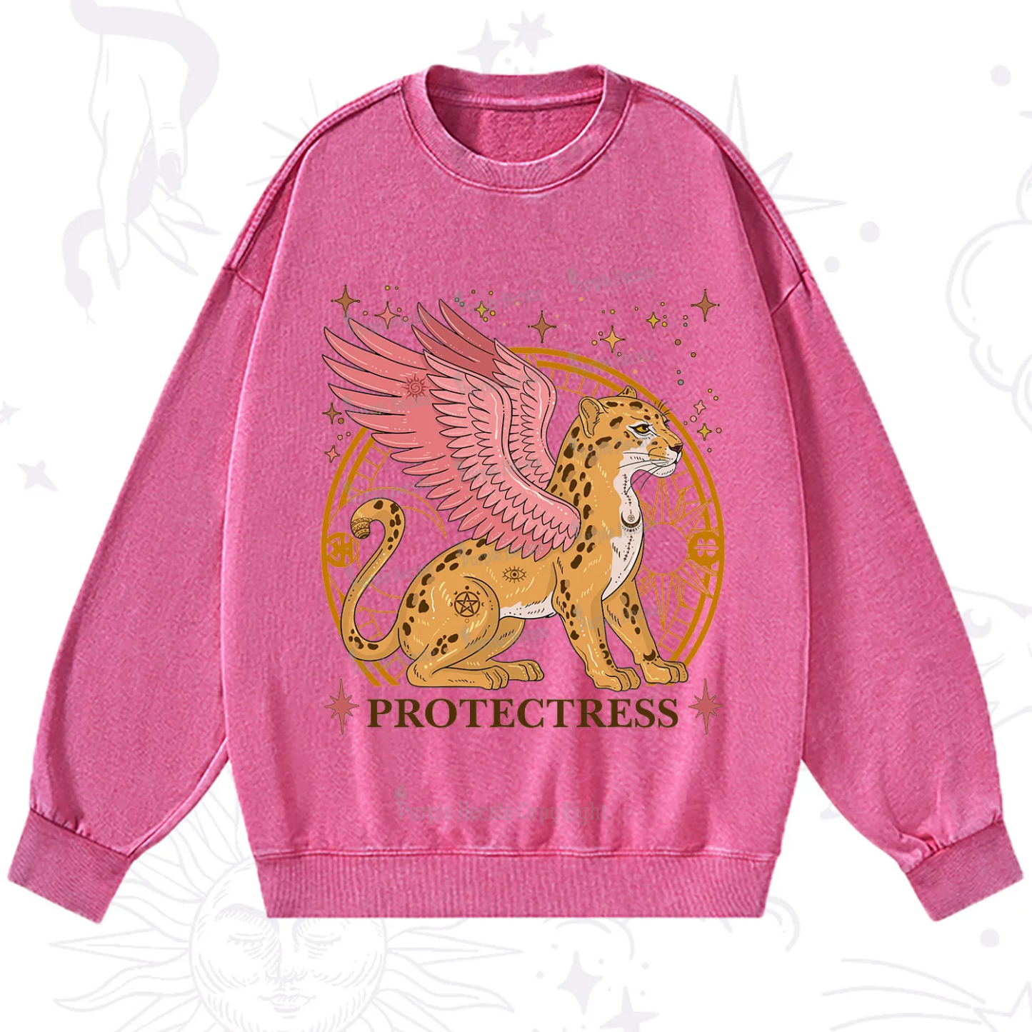 Purplehecate Celestial Protectress Washed Sweatshirt