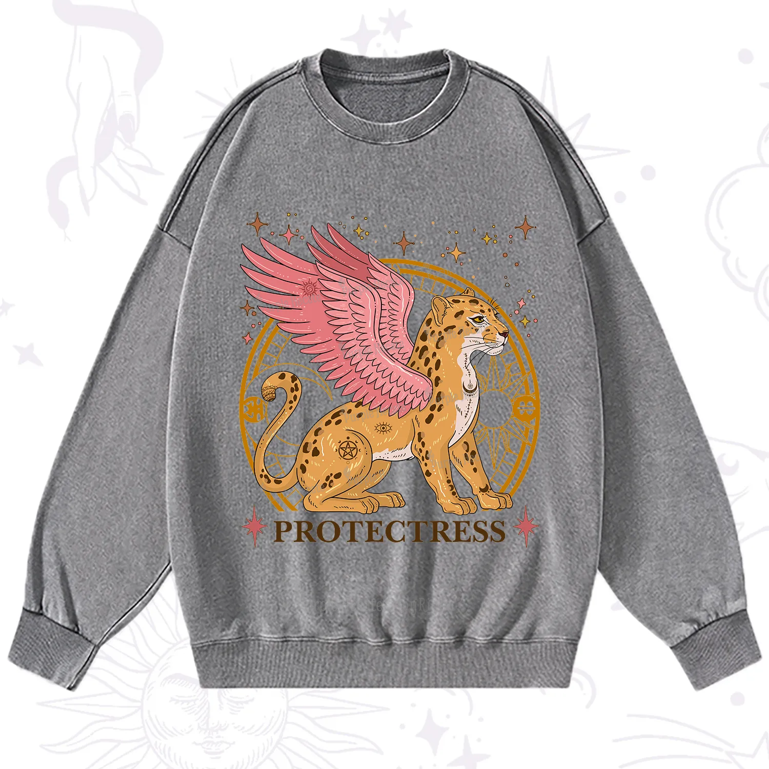 Purplehecate Celestial Protectress Washed Sweatshirt