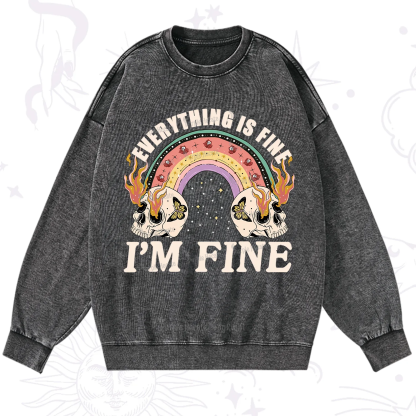 Purplehecate Everything Is Fine Washed Sweatshirt