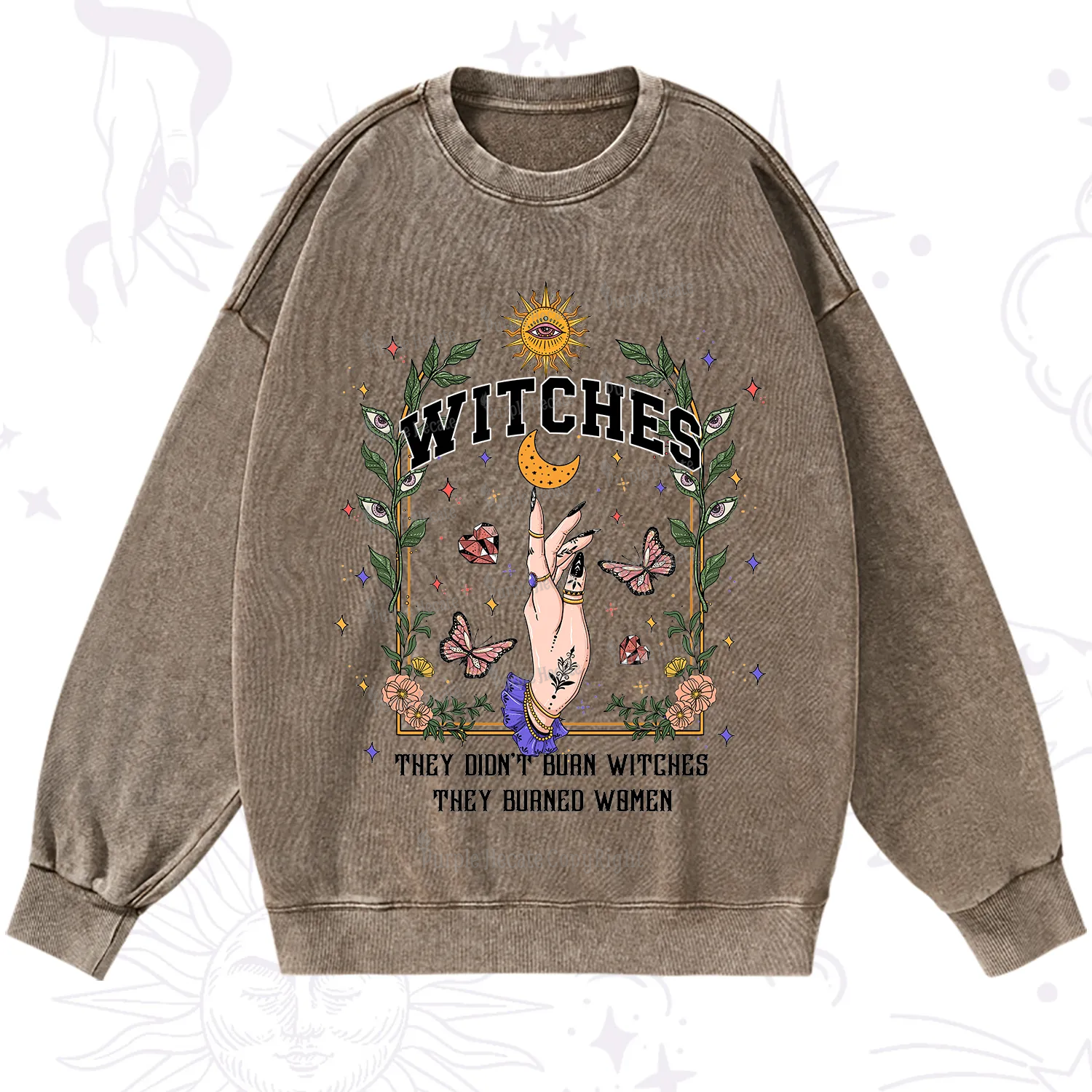 Purplehecate They Didn't Burn Witches They Burned Women Washed Sweatshirt