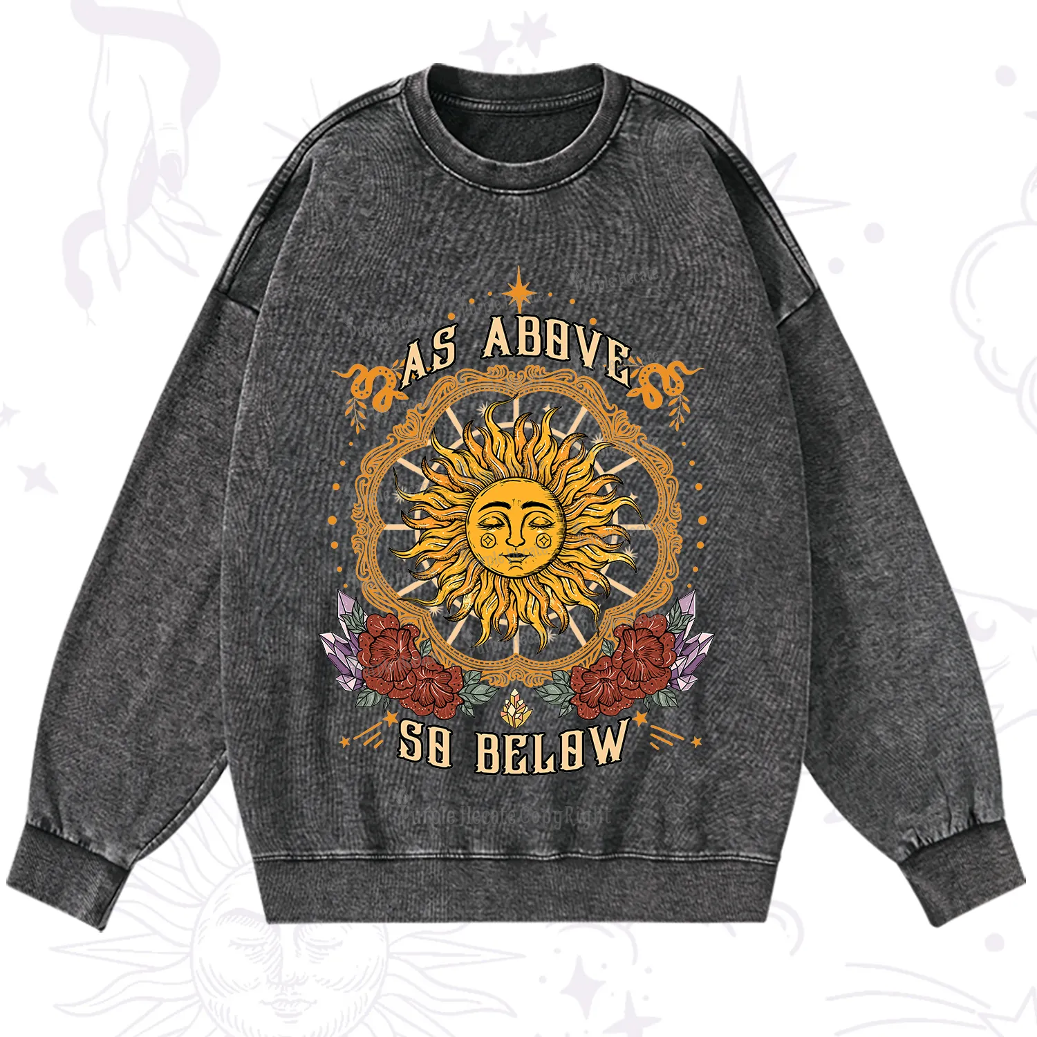 Purplehecate As Above So Below Washed Sweatshirt
