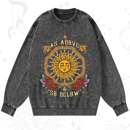 Purplehecate As Above So Below Washed Sweatshirt