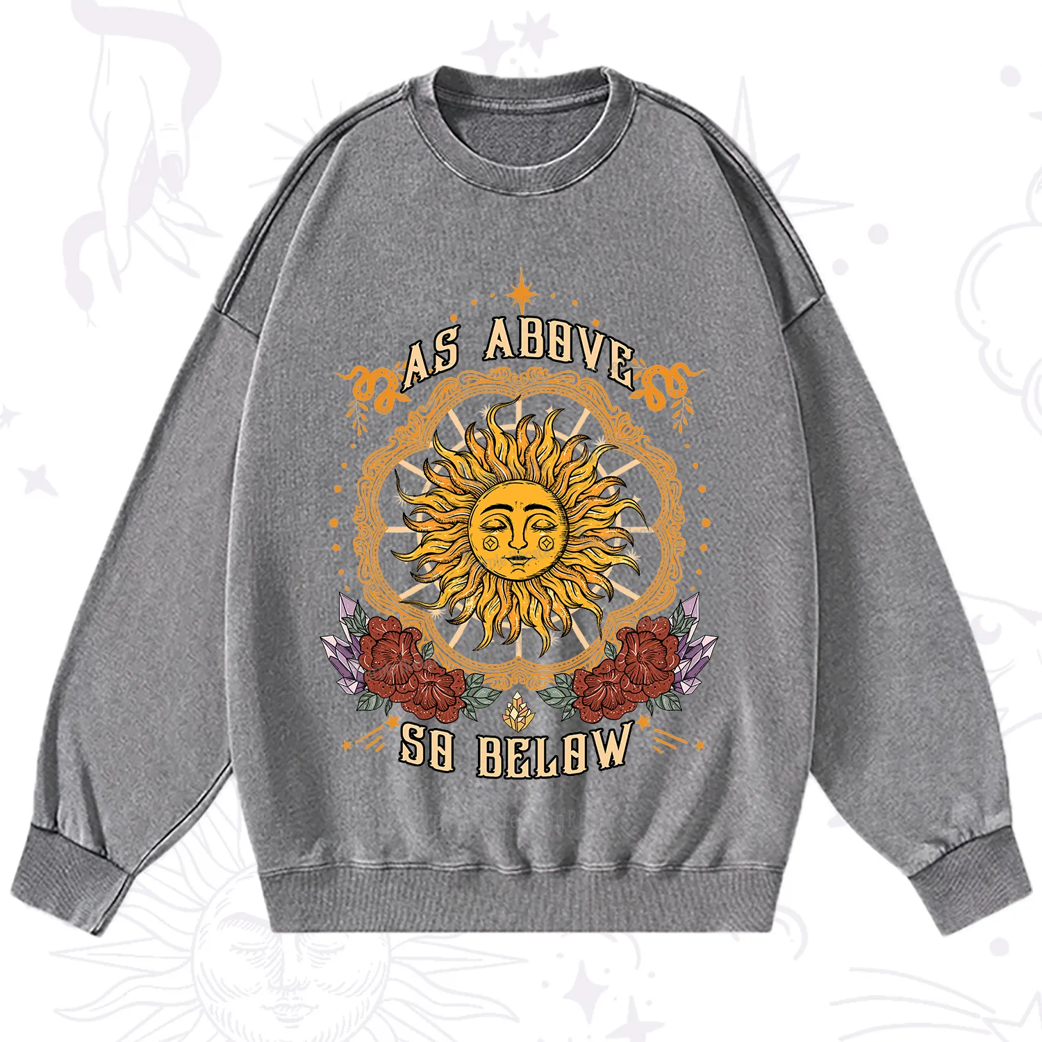 Purplehecate As Above So Below Washed Sweatshirt