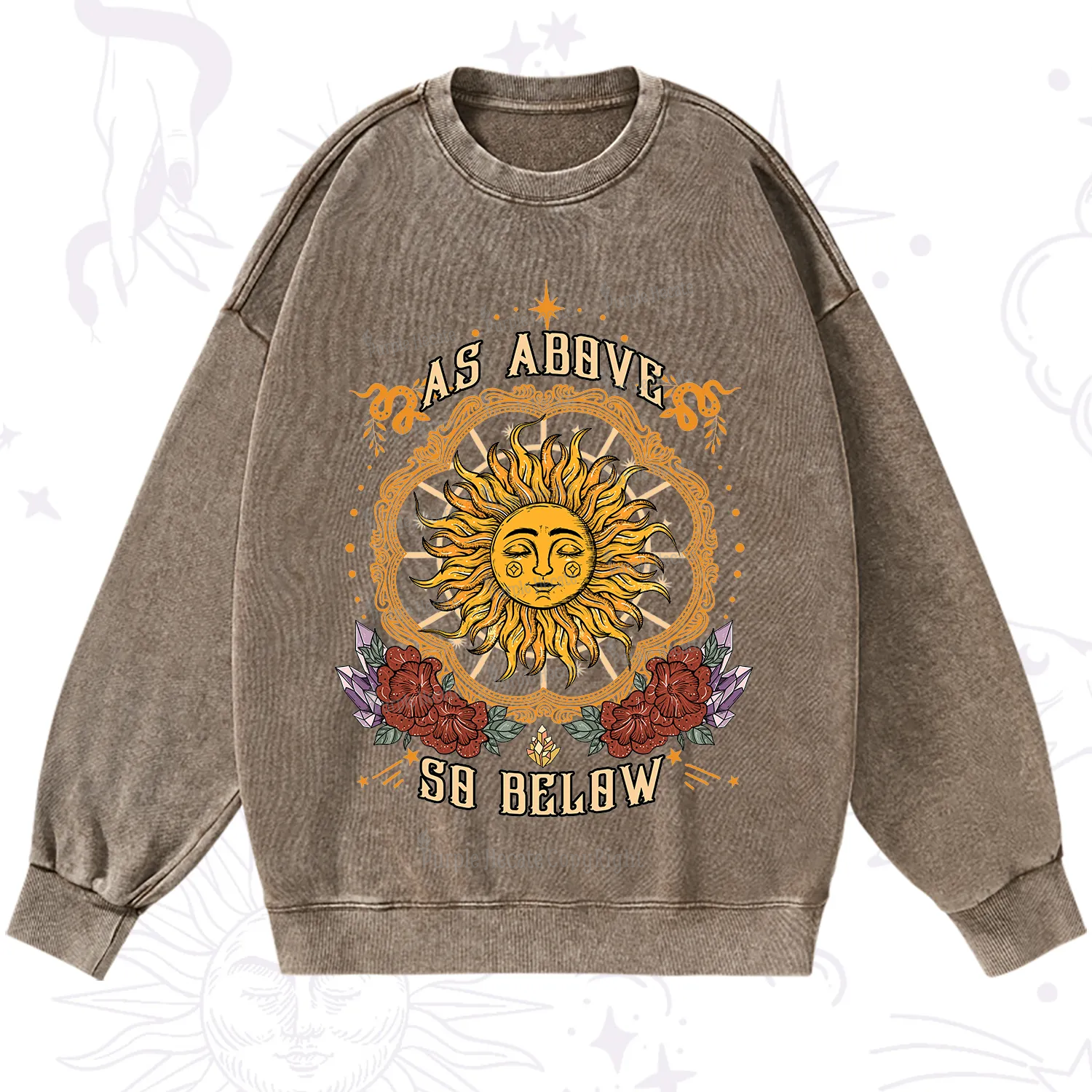 Purplehecate As Above So Below Washed Sweatshirt